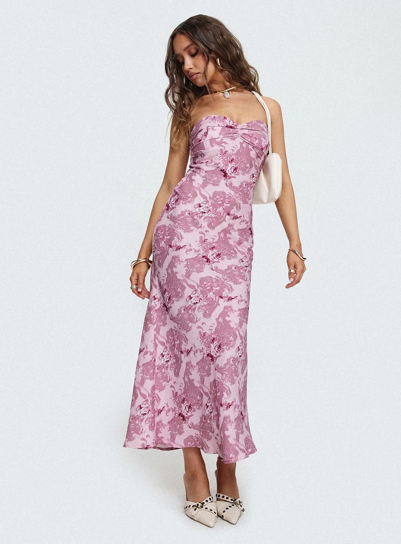 Abeila Strapless Maxi Dress Pink