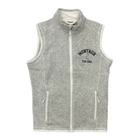 Adult Embroidered Charles River Montauk The End Anchor Logo Full Zip-Up Vest in Heather Grey