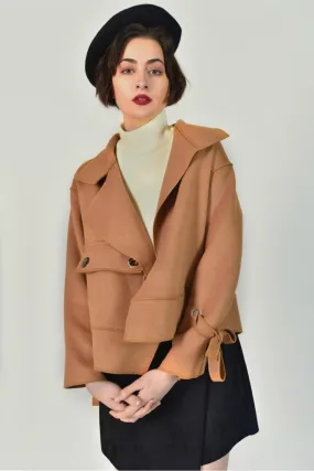 Asymmetrical Tied Sleeve Jacket