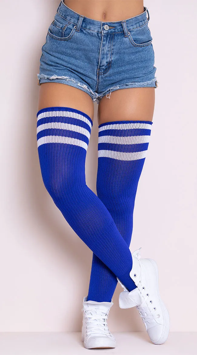 Athletic Striped Thigh Highs