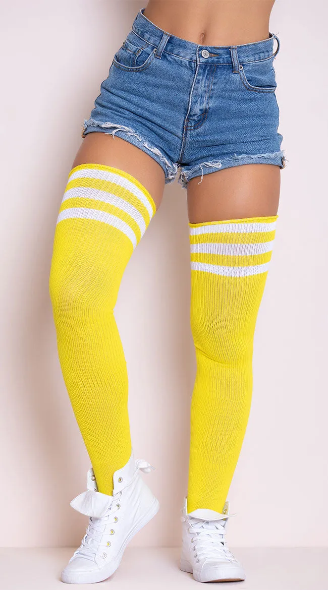 Athletic Striped Thigh Highs