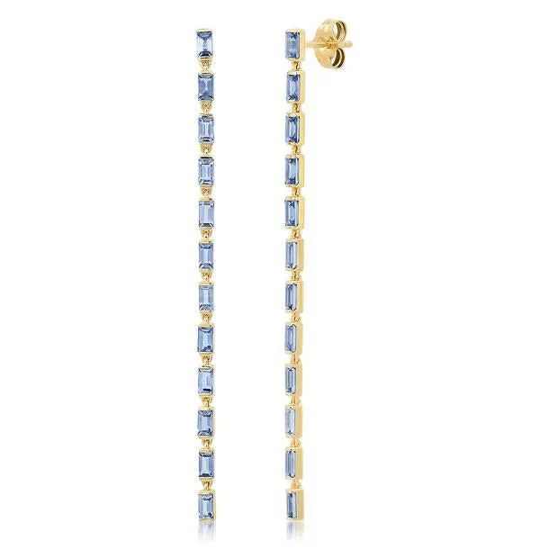 Baguette Gemstone Link Earrings