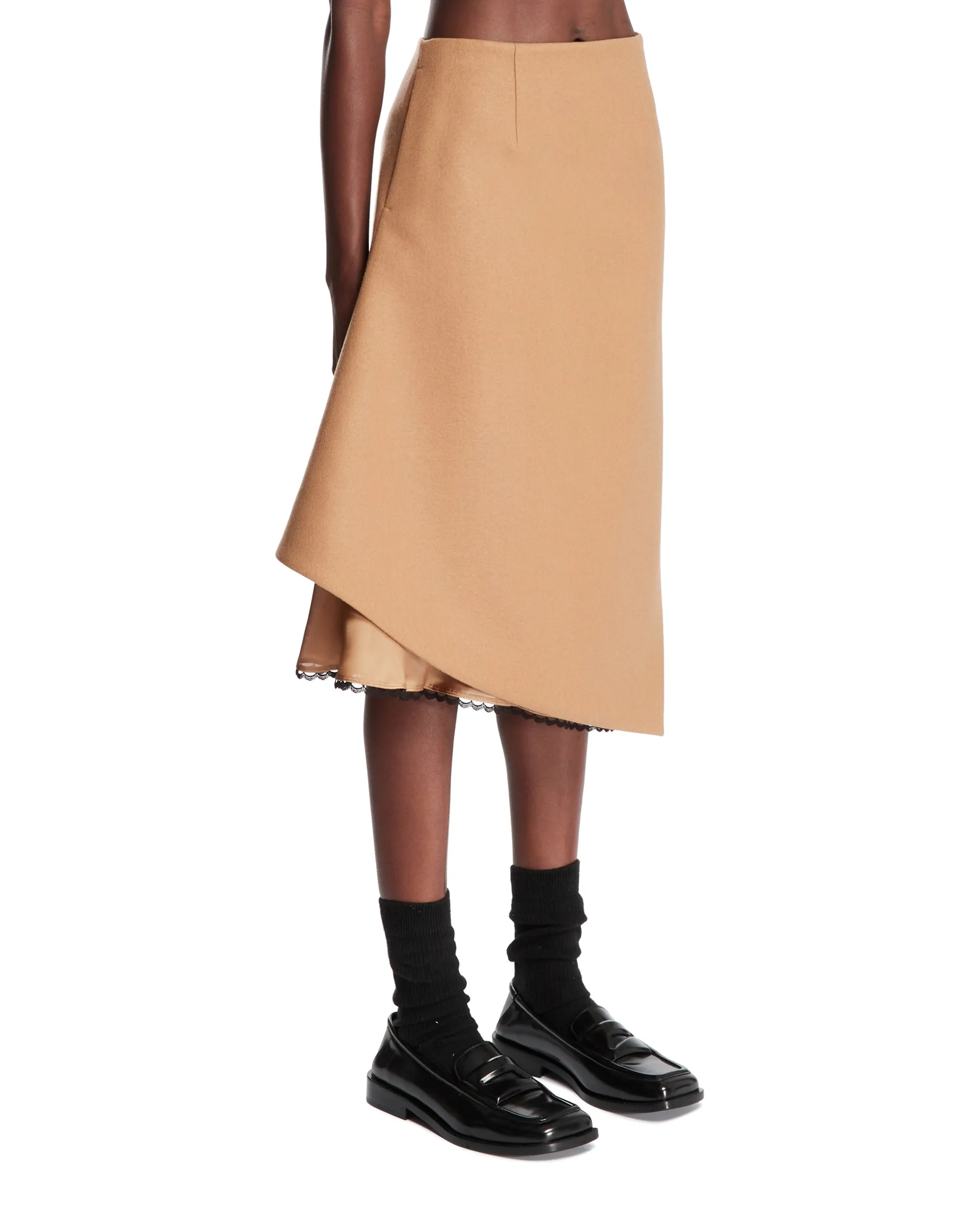 Beige Asymmetrical Skirt