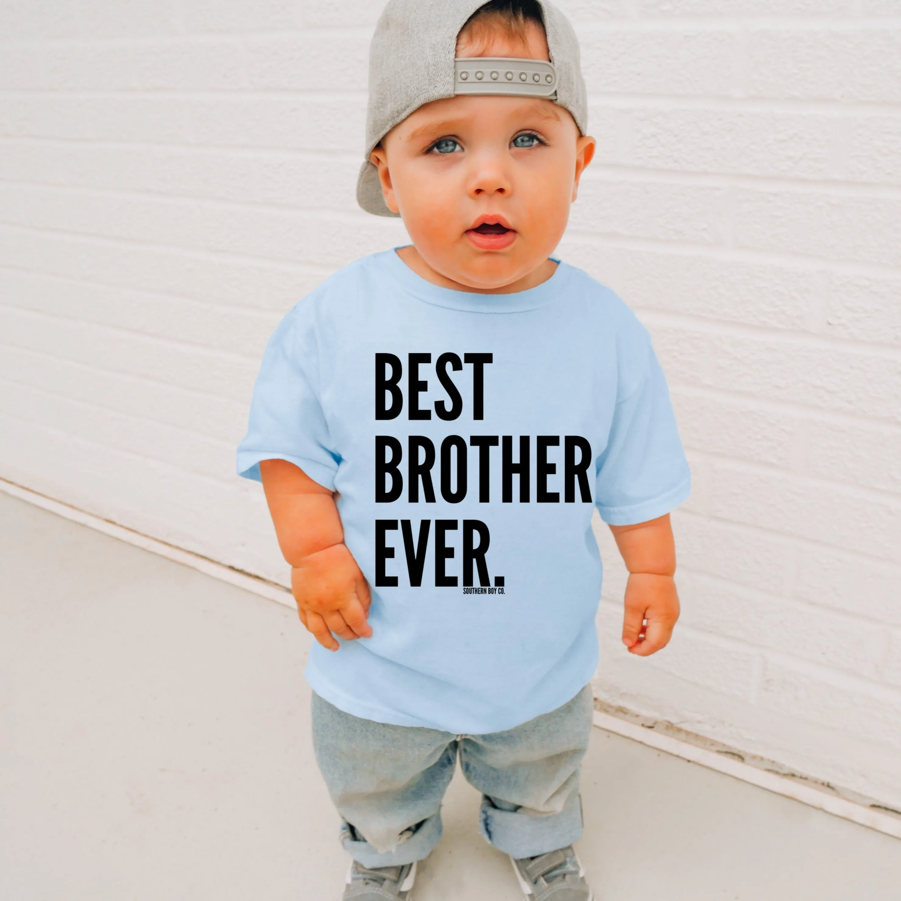 (Blue) Best Brother Ever Short Sleeve Kids Tee