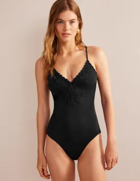 Broderie V-neck Swimsuit