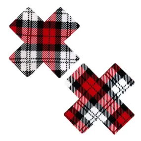 Clueless School Girl Plaid X Factor Nipple Cover Pasties