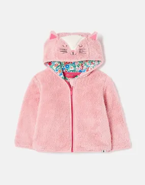 Cuddle Zip Through Recycled Fleece - Catpink | Joules