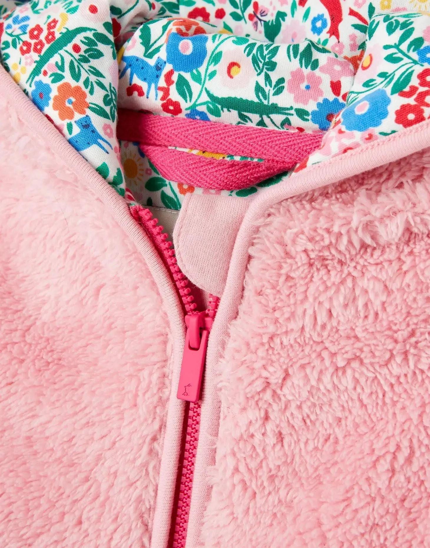 Cuddle Zip Through Recycled Fleece - Catpink | Joules