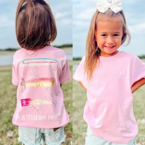 (GIRLS) Fishing Lures Short Sleeve Kids Tee