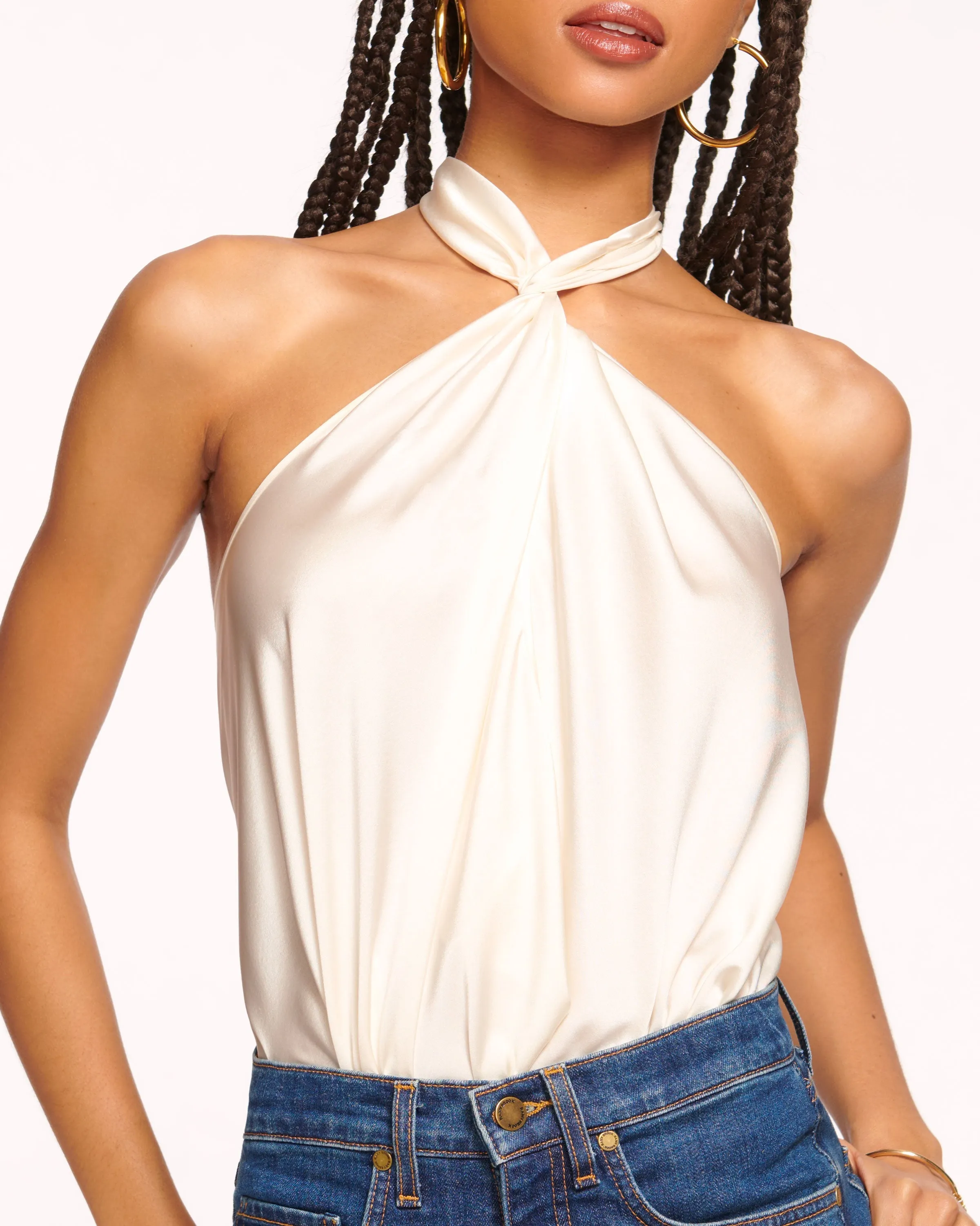 Harriet Silk Halter Tank Top