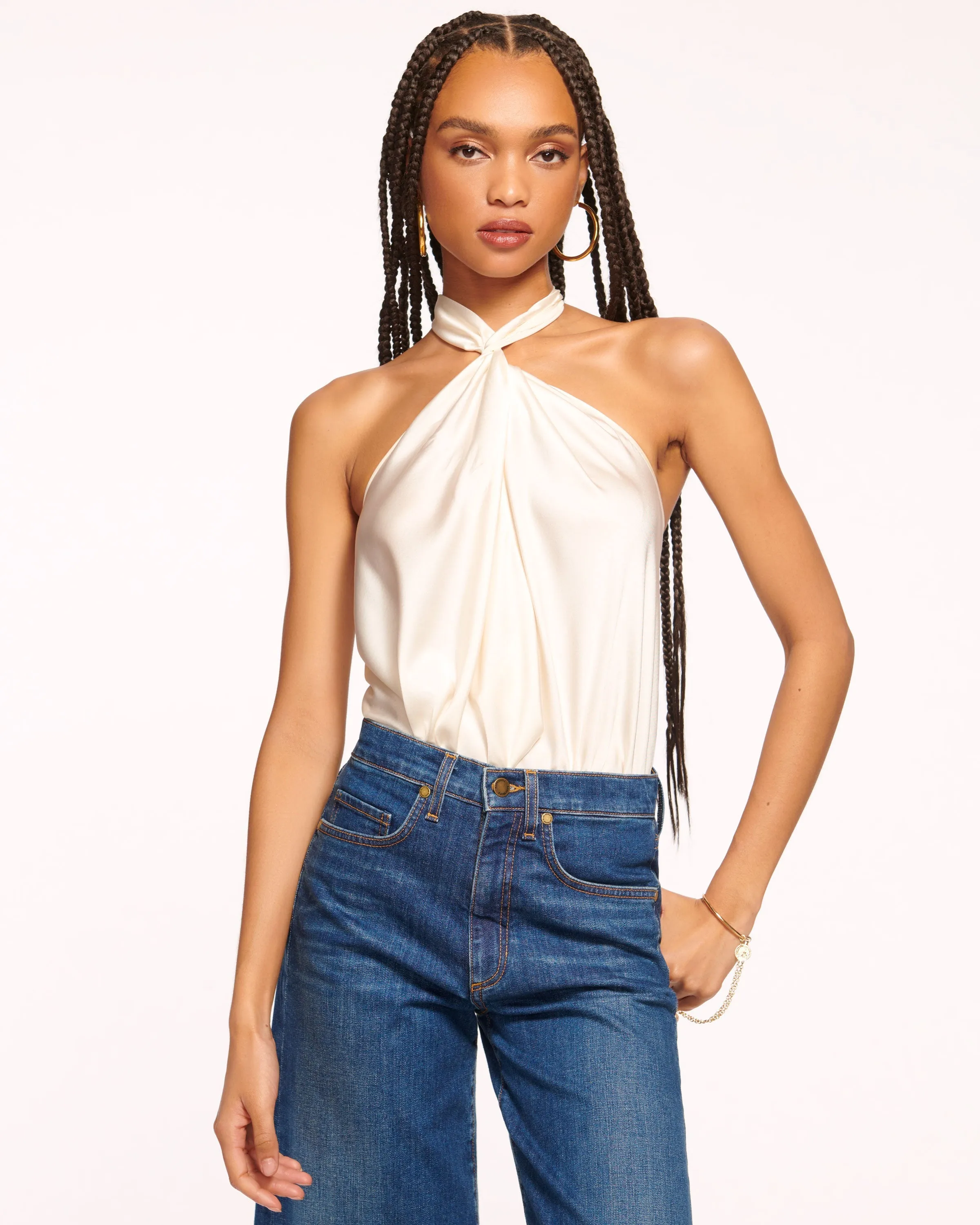 Harriet Silk Halter Tank Top