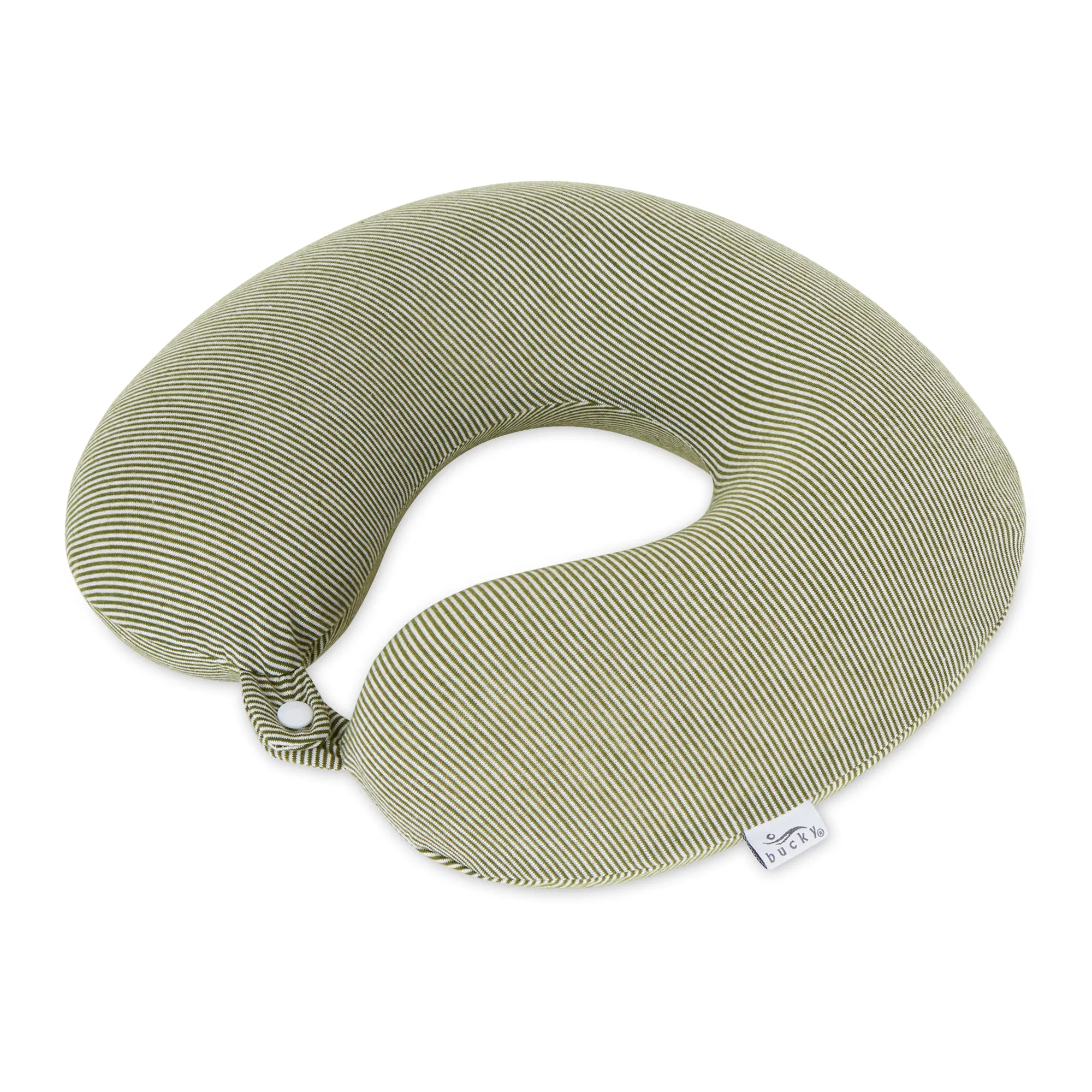 Jersey Stripe - Memory Foam Neck Pillow - Olive Stripe