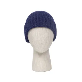 Magellan blue classic ribbed fisherman merino wool hat