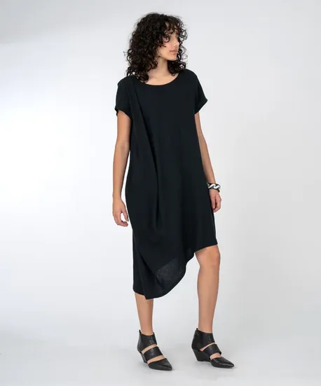 Niche - Graph Print - Drape Dress - Black