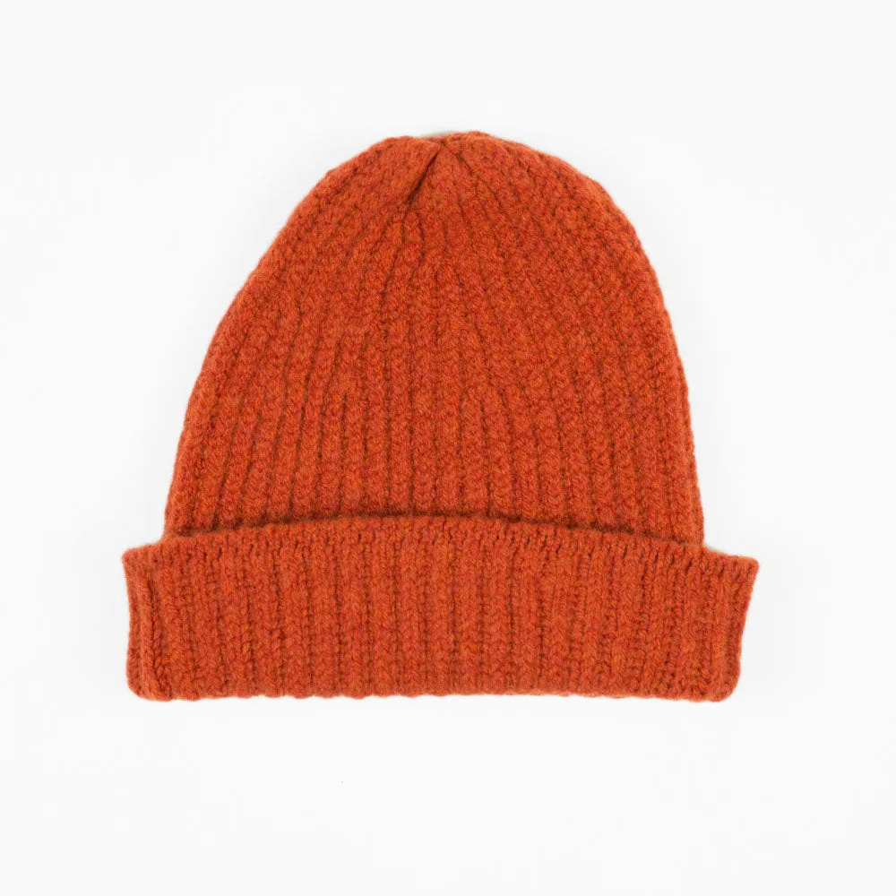 Orange merino wool fisherman hat