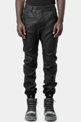 P1C - Asymmetrical fly jeans, Black Wax