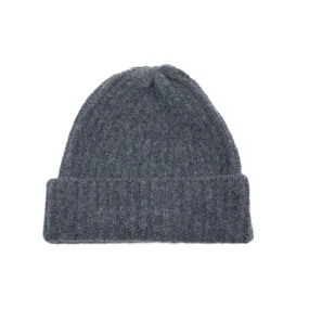 Peltro grey classic ribbed fisherman merino wool hat