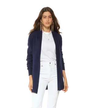 Pure Cashmere Open Front Cardigan Blue