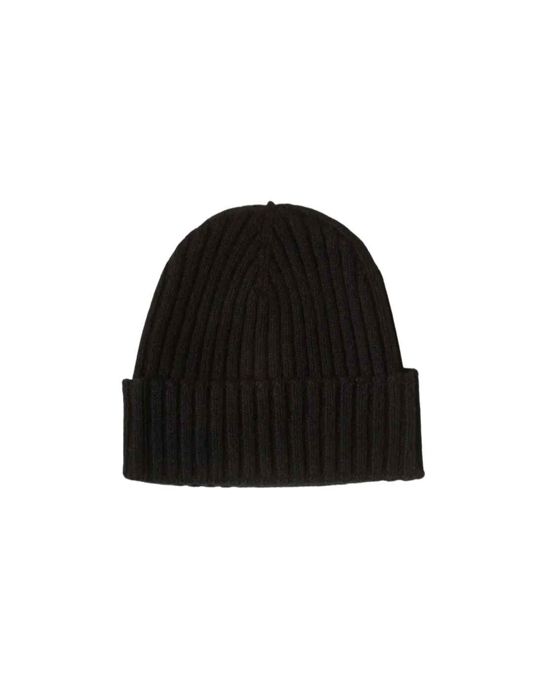 Pure Cashmere Ribbed Hat Black