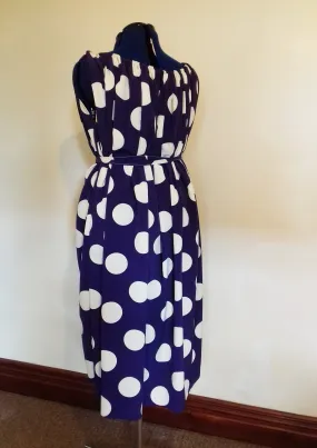 Purple White Polka Dot Plus Size Dress