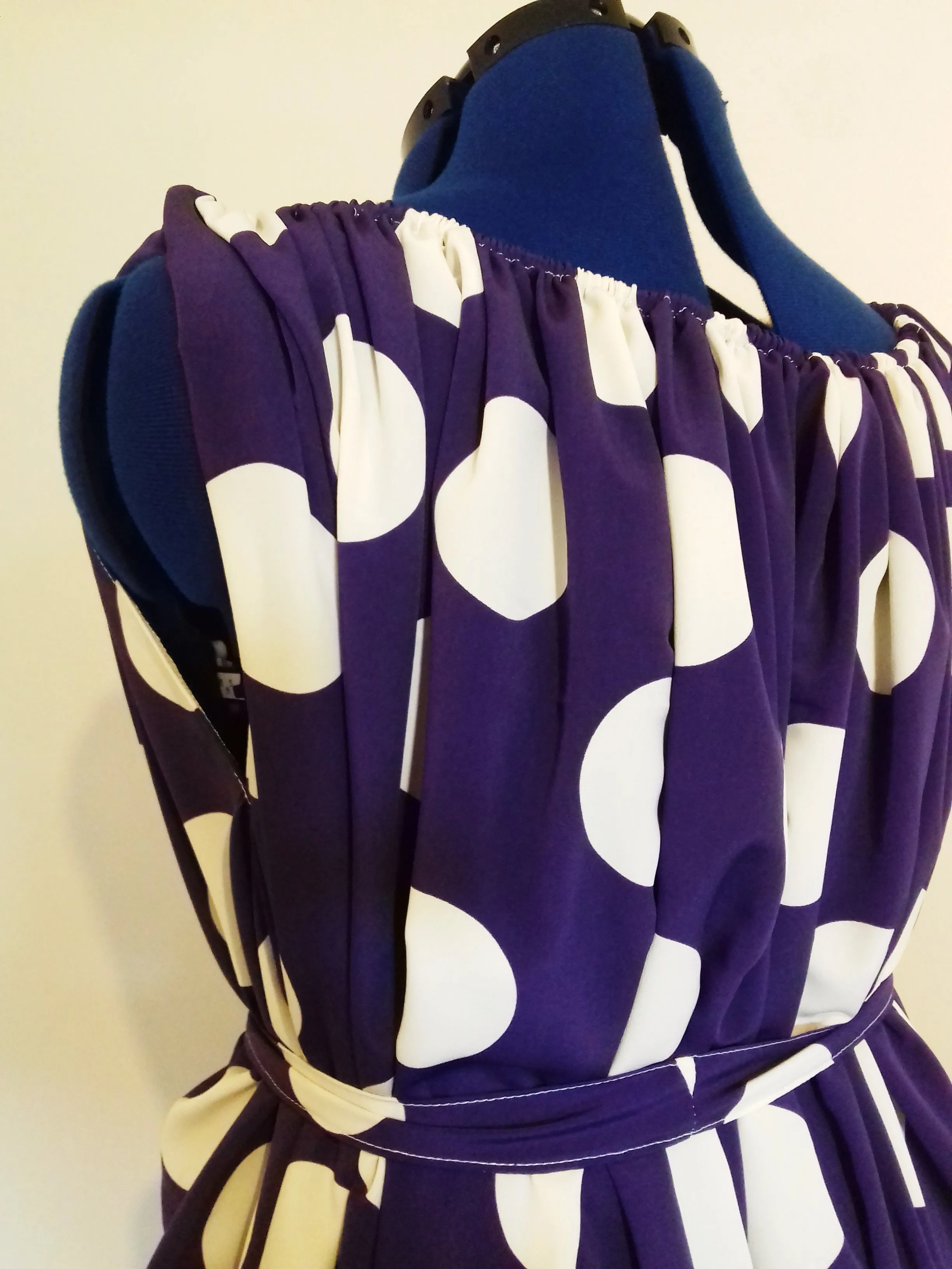 Purple White Polka Dot Plus Size Dress