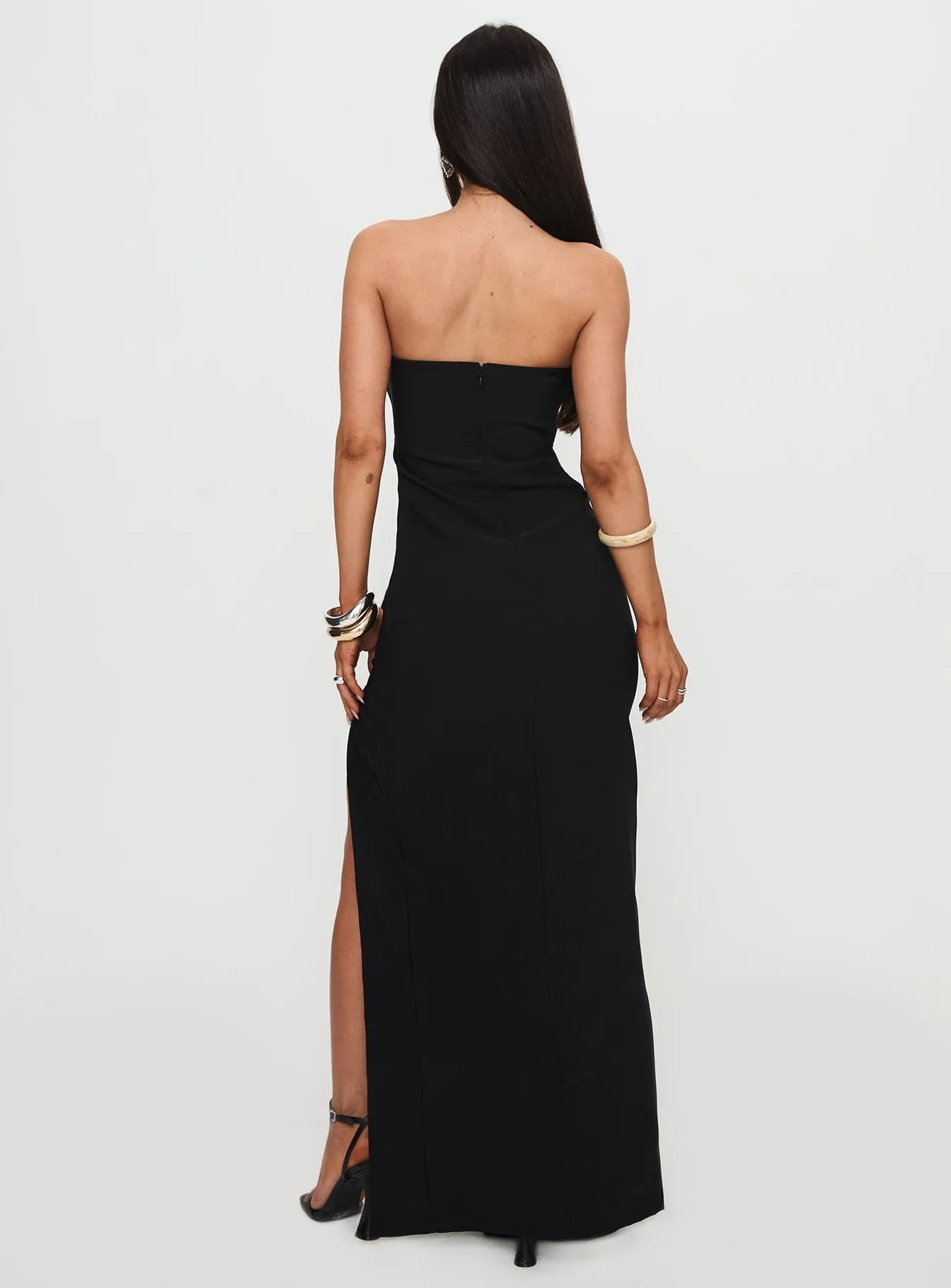 Reckless Abandon Strapless Maxi Dress Black