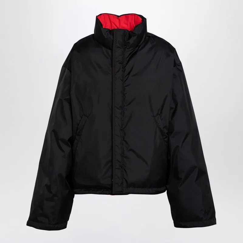 REVERSIBLE RED AND BLACK DOWN JACKET IN TECHNICAL TWILL