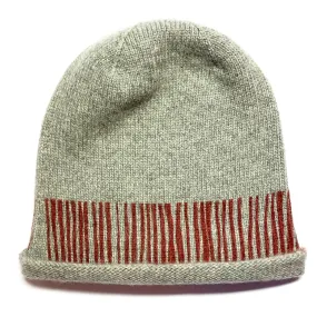 Striped rim cashmere hat.