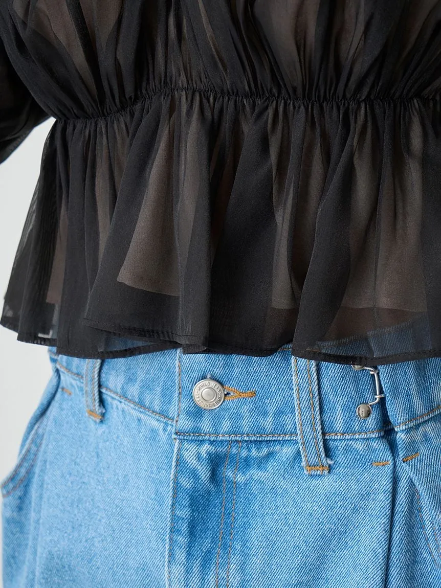 Sustainable Gathered Off-The-Shoulder Blouse