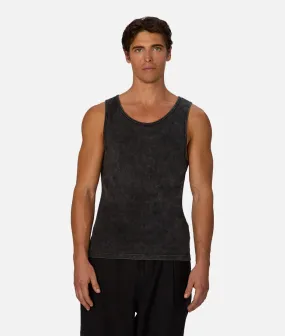 The Washed Brando Ribbed Singlet - Washed Black