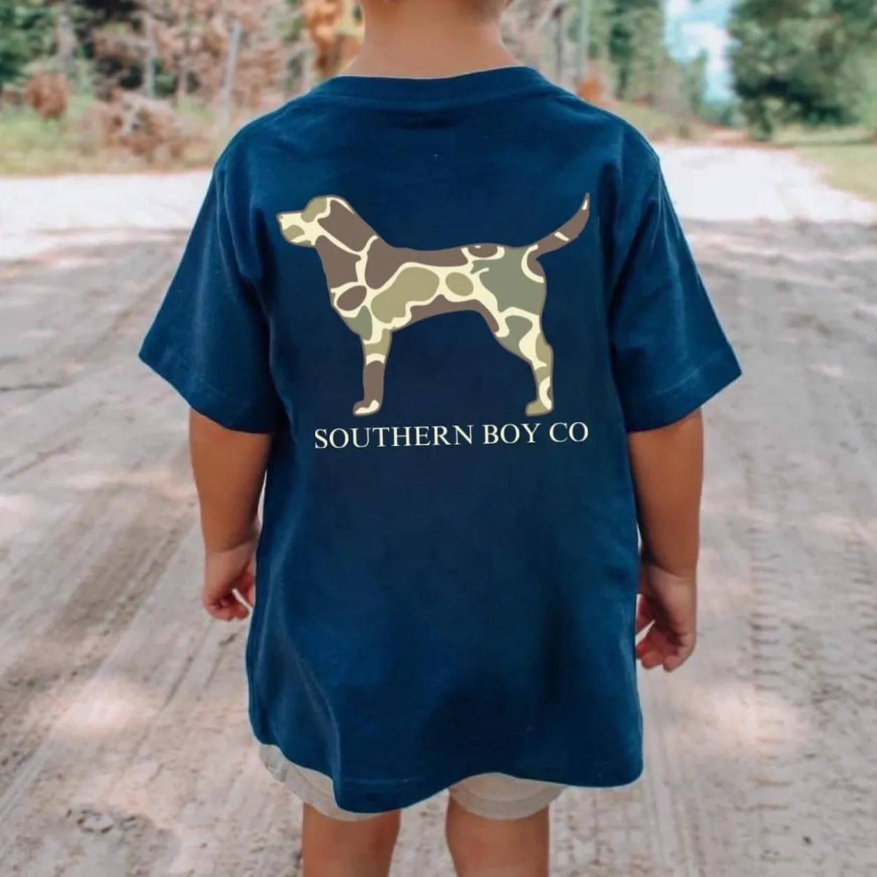 (TSHIRT) SBC Old Camo Lab (Navy) Short Sleeve Kids Tee