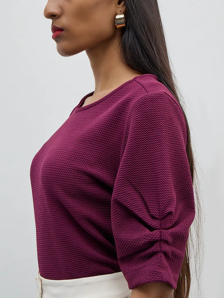 Wardrobe Purple Textured Top