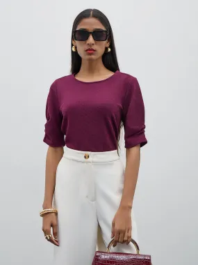 Wardrobe Purple Textured Top