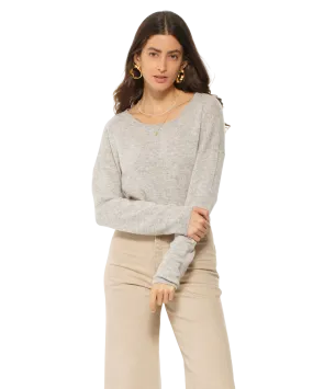 Women's Pure Cashmere Lounge Sweater Light Grey