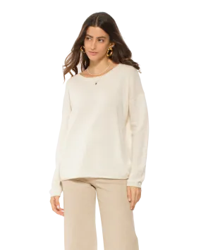 Women's Pure Cashmere Lounge Sweater Milk White