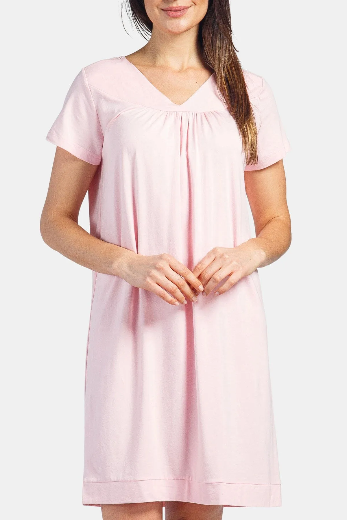 Women's Short Sleeve Jersey Nightgown - Relaxed Fit