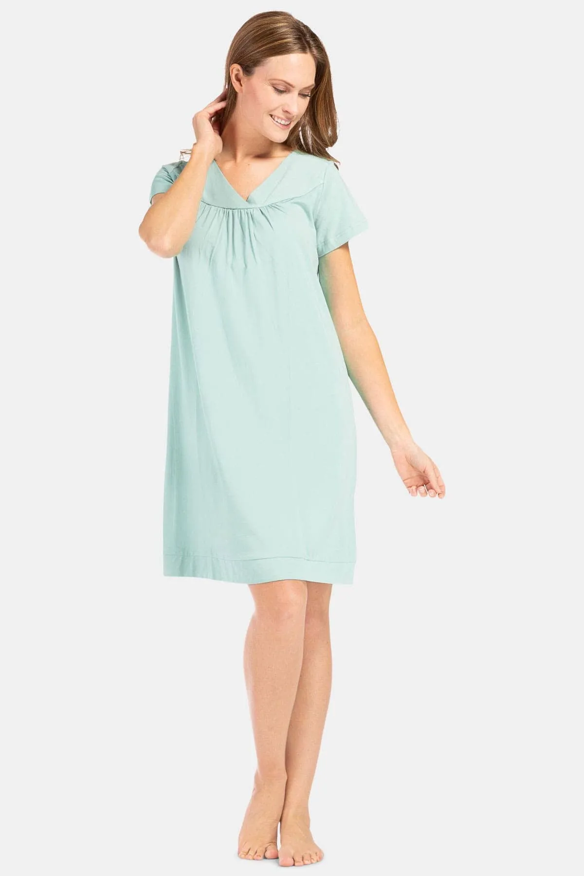 Women's Short Sleeve Jersey Nightgown - Relaxed Fit