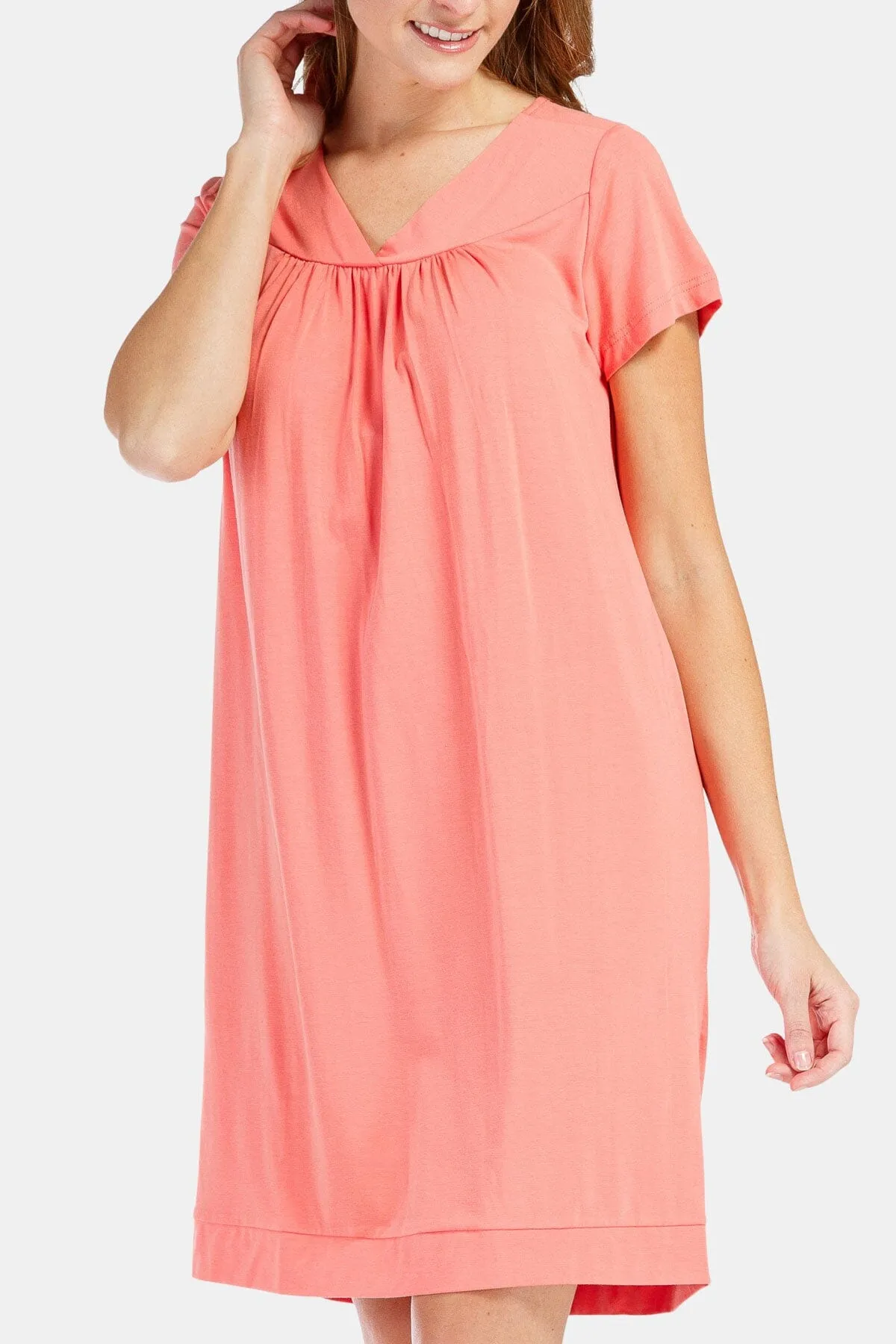 Women's Short Sleeve Jersey Nightgown - Relaxed Fit