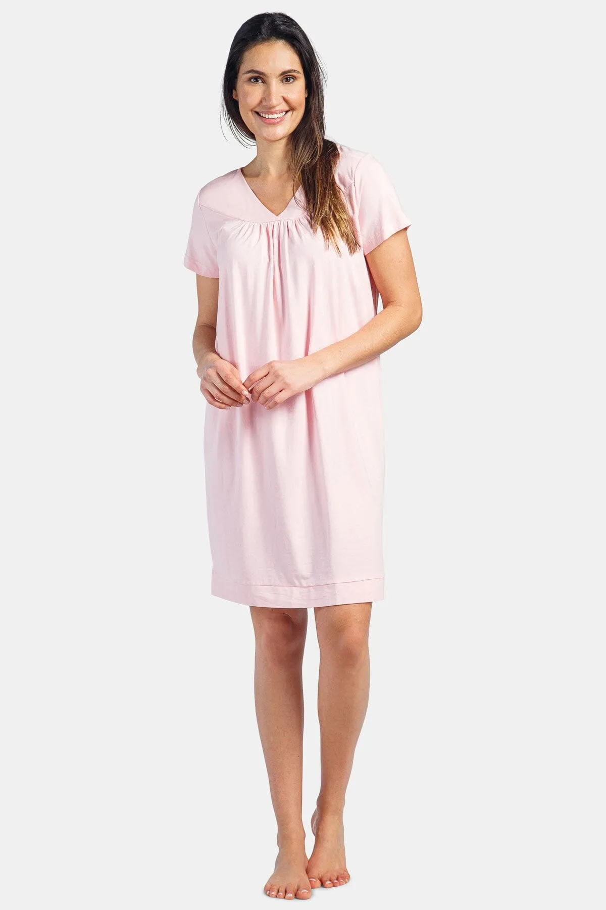 Women's Short Sleeve Jersey Nightgown - Relaxed Fit