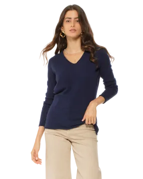 Women's Ultra-Light Cashmere V-Neck Sweater Blue