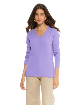 Women's Ultra-Light Cashmere V-Neck Sweater Lavender