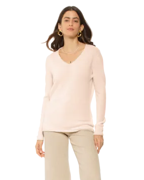 Women's Ultra-Light Cashmere V-Neck Sweater Peach