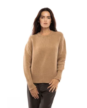 Women's Wool & Cashmere Maxi Crew Neck Camel